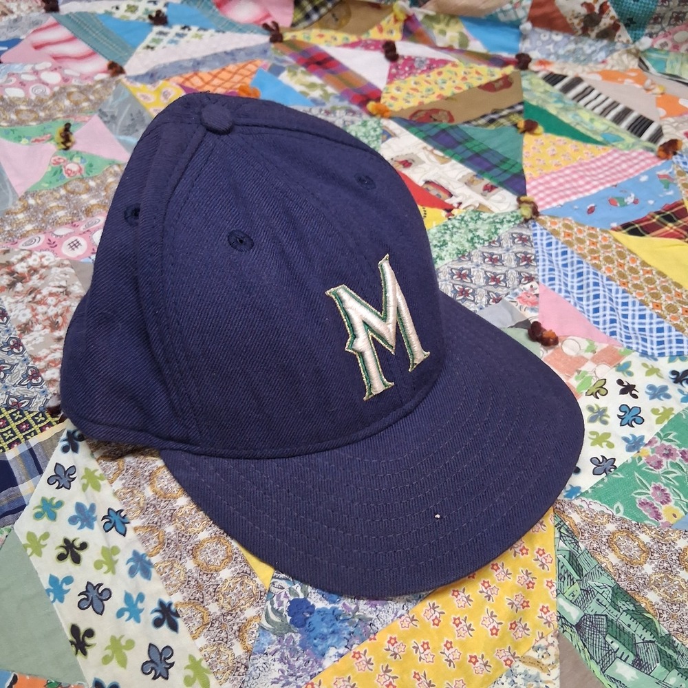 Vintage New Era 5950 Milwaukee Brewers Hat Size 7 Wool Made In USA Authentic